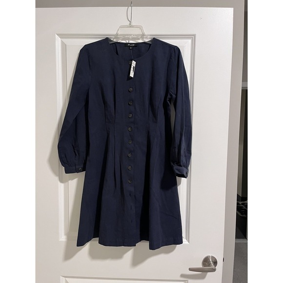Madewell Corduroy‎ Button-Front Mini Dress Navy Blue NB356 Womens Size 2 - Picture 5 of 8